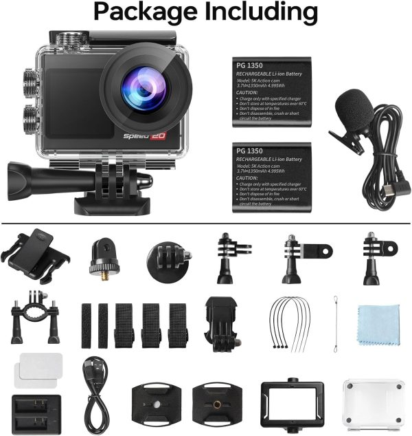 Speed 20 Action Camera 4K 60FPS Underwater Camera, Waterproof Camera Underwater 131FT, with Stabilization Wireless Remote, 5X Zoom, 170° Wide Angle - Image 8